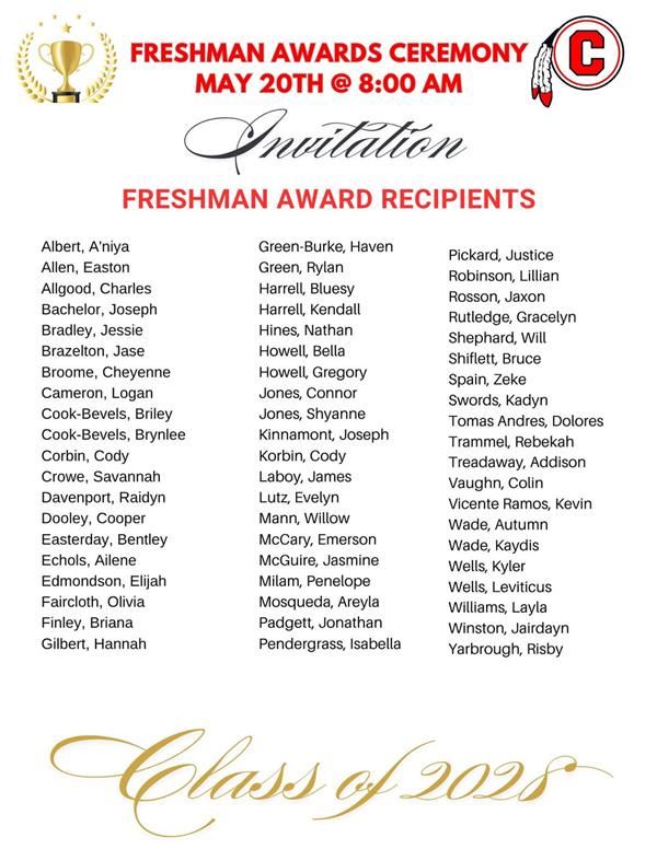  Freshman Awards Ceremony