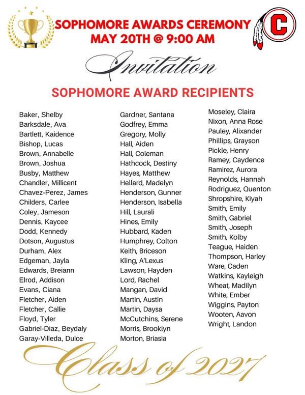  Sophomore Awards Ceremony